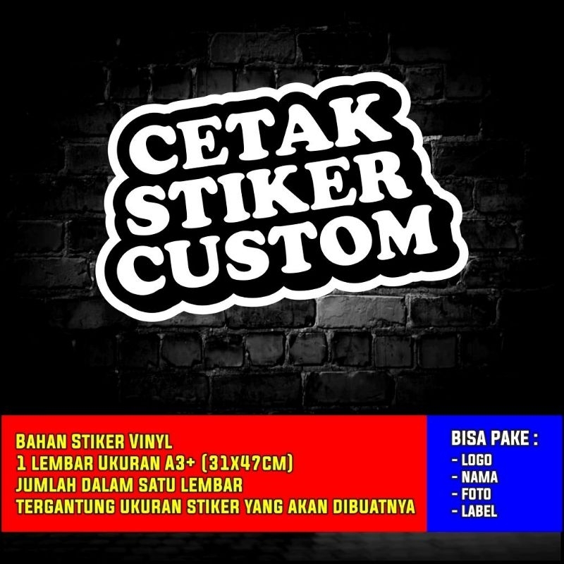 

CETAK STIKER CUSTOM UKURAN A3+ (31×47 cm)STIKER FOTO/STIKER HP/STIKER LABEL