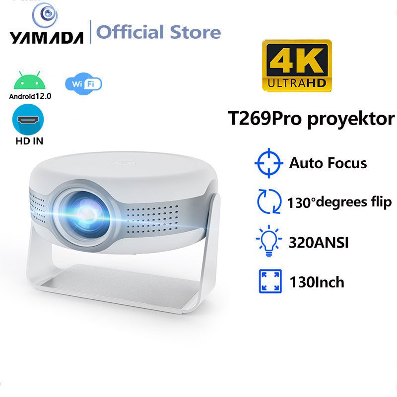 Proyektor Android T269Pro Android 12.0 Smart Projector 320ANSI WiFi 4K Home Theater Proyektor