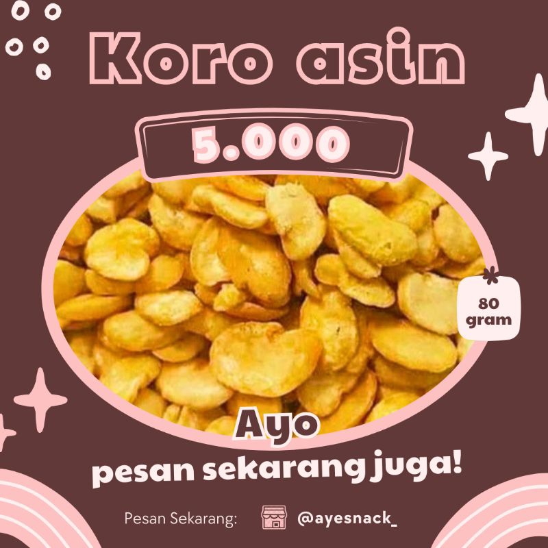 

Kacang koro asin/snack/jajan kiloan/serba 5000/cemilan/makanan ringan