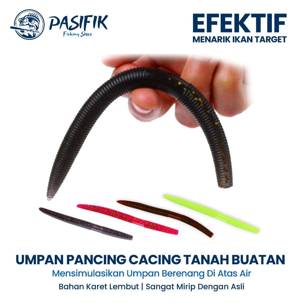 Pusat Alat Pancing - Umpan Cacing Tanah Umpan Soft Lure Lunak Buatan Silikon Umpan Ikan Tackl Umpan 