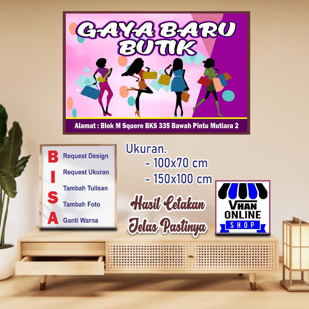Cetak Banner Spanduk Toko Butik Atau Toko Baju