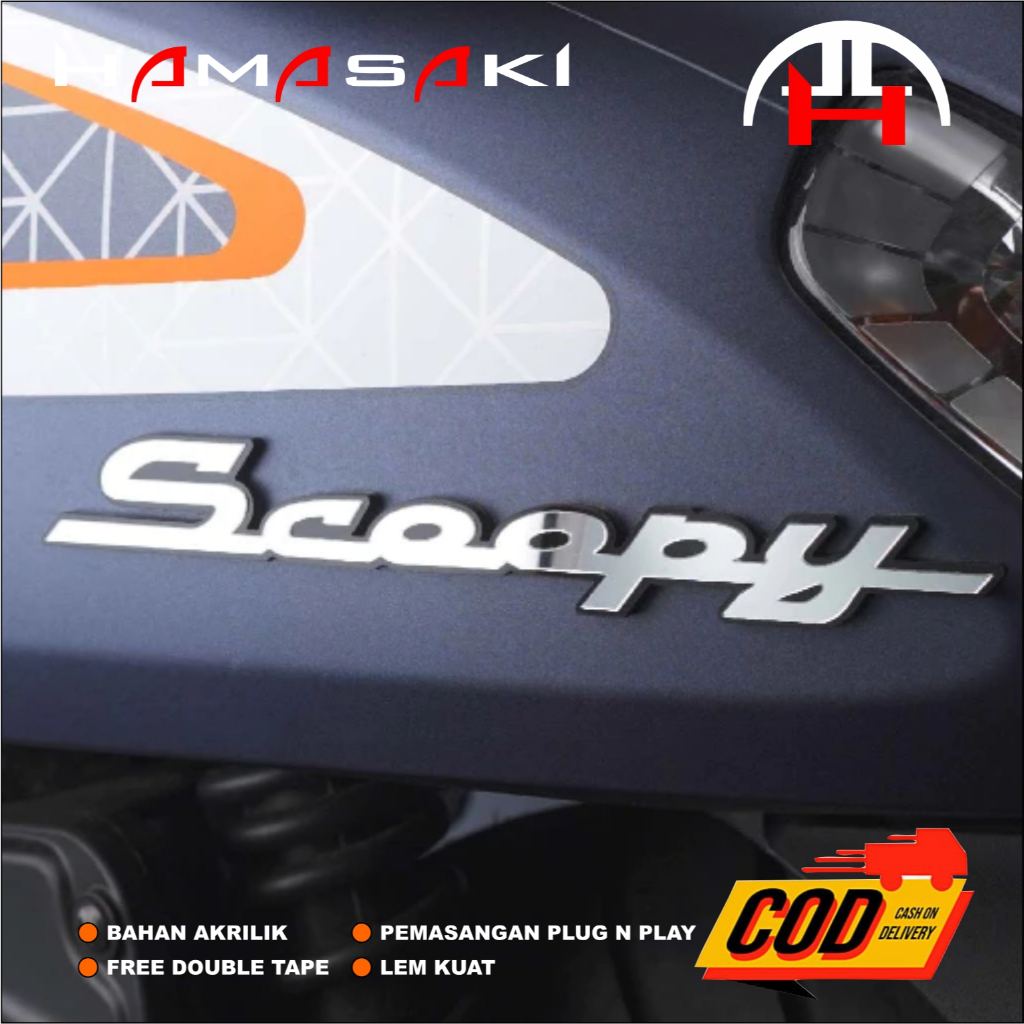 Emblem SCOOPY Logo Scoopy Tulisan Scoopy Timbul 3D Stiker timbul SCOOPY 2018 SCOOPY 2021 SCOOPY KARB