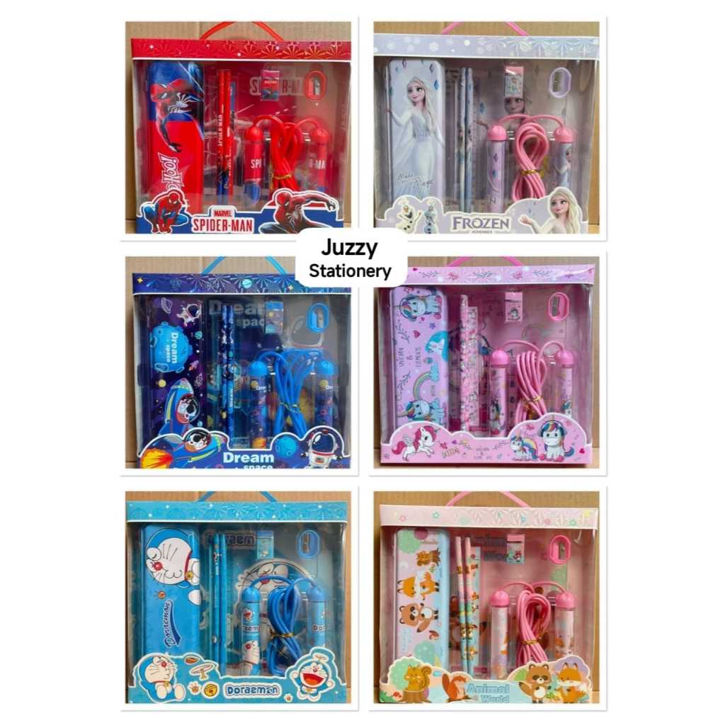 

set alat tulis + olahraga 6 in 1 karakter anak - juzzy