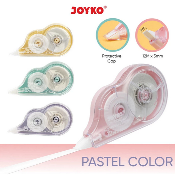 

[1 Pcs] Correction Tape Joyko CT-522PTL Pastel / Penghapus Tipex Pita Kertas Joyko CT-522PTL Pastel