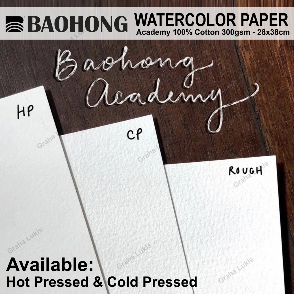 

Baohong Academy Watercolor Paper 28x38cm 300gsm 100% cotton