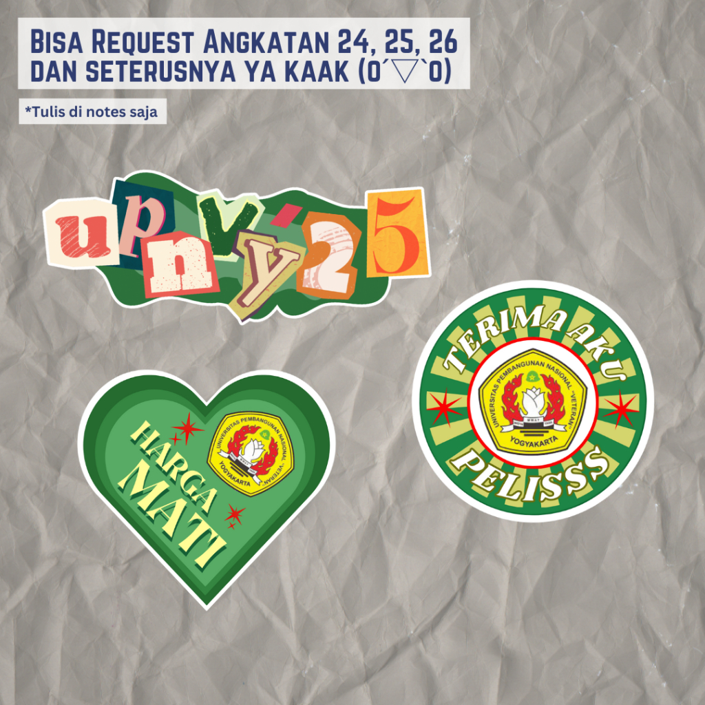 

STIKER CAMABA UPNVY- UNIVERSITAS PEMBANGUNAN NASIONAL VETERAN YOGYAKARTA KAMPUS STICKER LAPTOP IPAD BUKU CERMIN MOBIL MOTOR CASING KESING CASE HANDPHONE HP SETIKER PTN