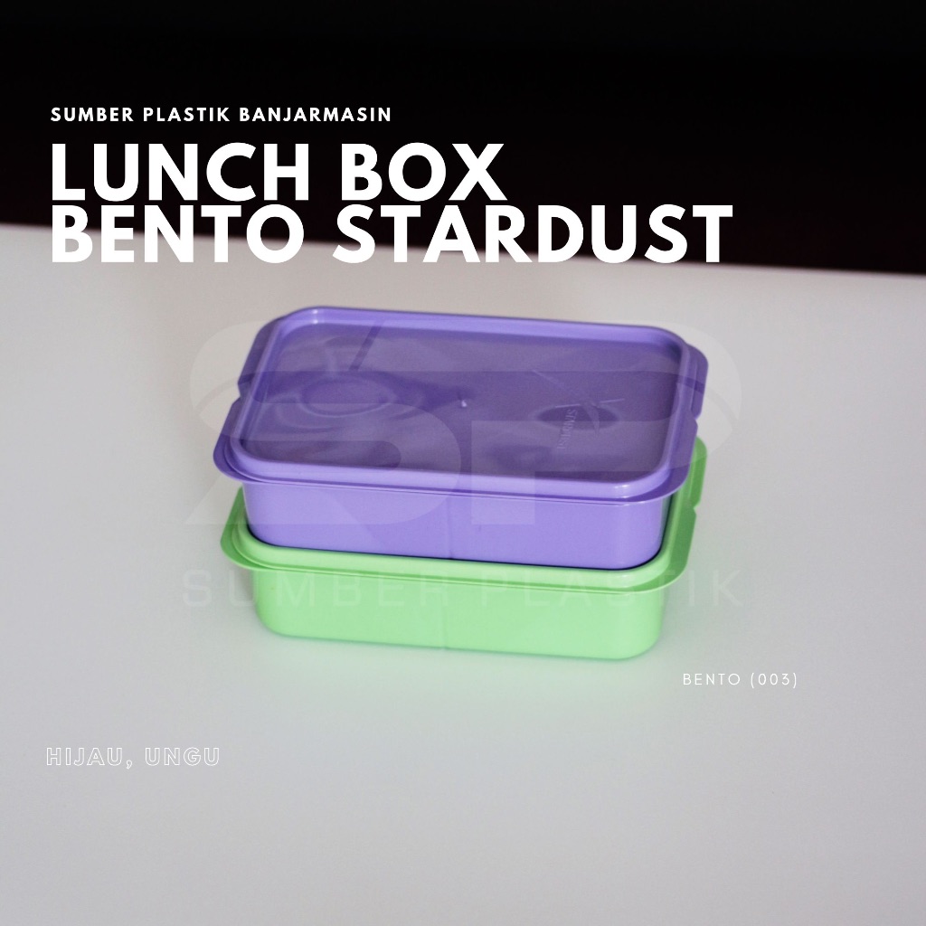 Kotak Makan Stardust 003 Bento Ompreng Lunch Box Anak Sekat 3 Warna Plastik Tempat Makanan Murah (Sa