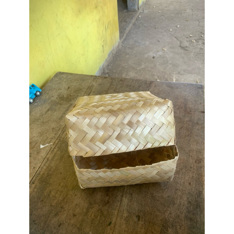 besek ukuran kardus/besek kotak/anyaman bambu hajatan/box nasi anyaman bambu