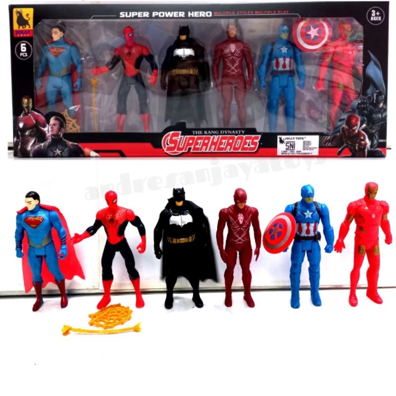 PACIFIC Mainan Avengers Set Isi 6 Pcs Superheroes Mainan Figure Marvel Avenger