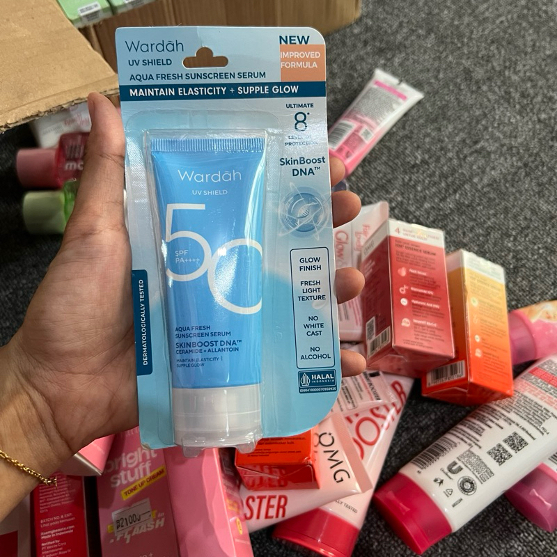 [BISA COD] Ready stok sunscreen wardah spf 50 warna biru