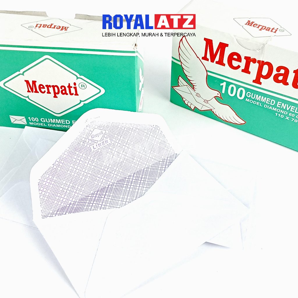

Amplop Merpati Putih Polos Model Diamond Ukuran 110 x 70 mm Isi 100 Pcs
