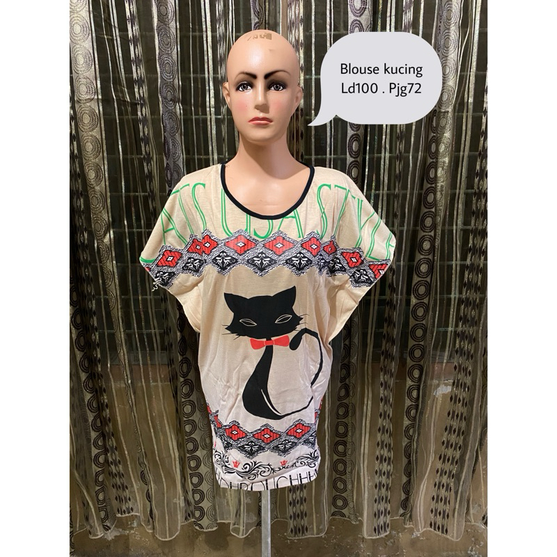 baju preloved  blouse kucing
