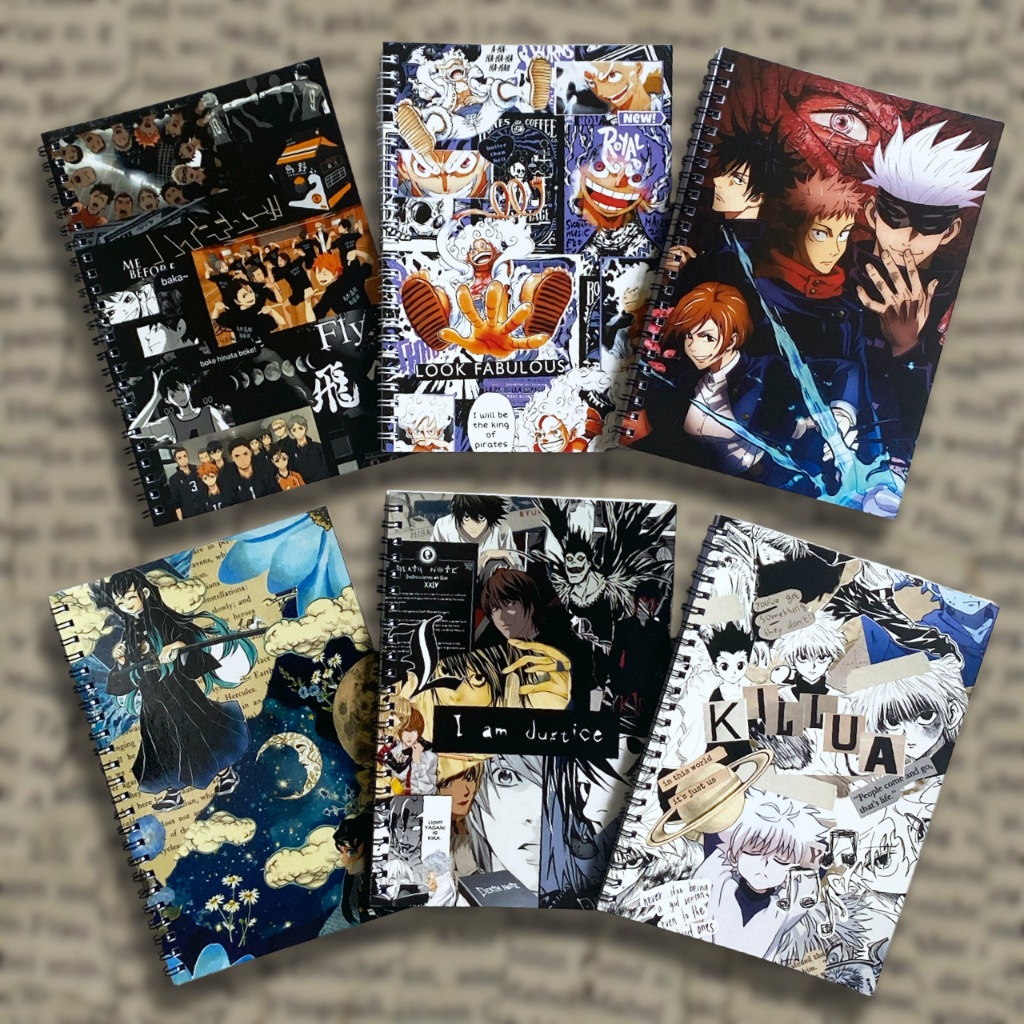 

NoteBook Spiral A5 Japan Anime Jujutsu Kaisen Demon Slayer Hunter X Hunter One Piece Haikyuu Dead Note Buku Catatan Sekolah Korea Murah