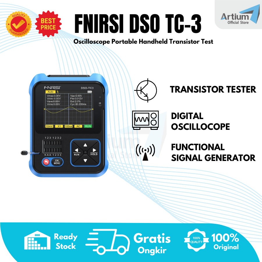 FNIRSI DSO-TC3 Oscilloscope Portable Handheld Transistor Test DSO TC3