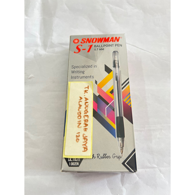 

[ 1 BIJI / PCS ] PULPEN SNOWMAN S1 0.7 MM , BOLPEN SNOWMAN S-1