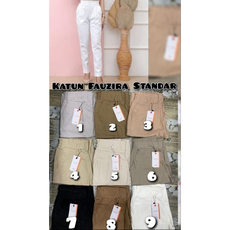 celana fauzira bahan twill motif pinggang xx