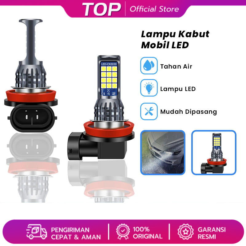 2PCS Lampu LED Mobil H4 Super Terang Lampu LED Putih H11 Two Color 24SMD untuk Headlight / Fog lamp 