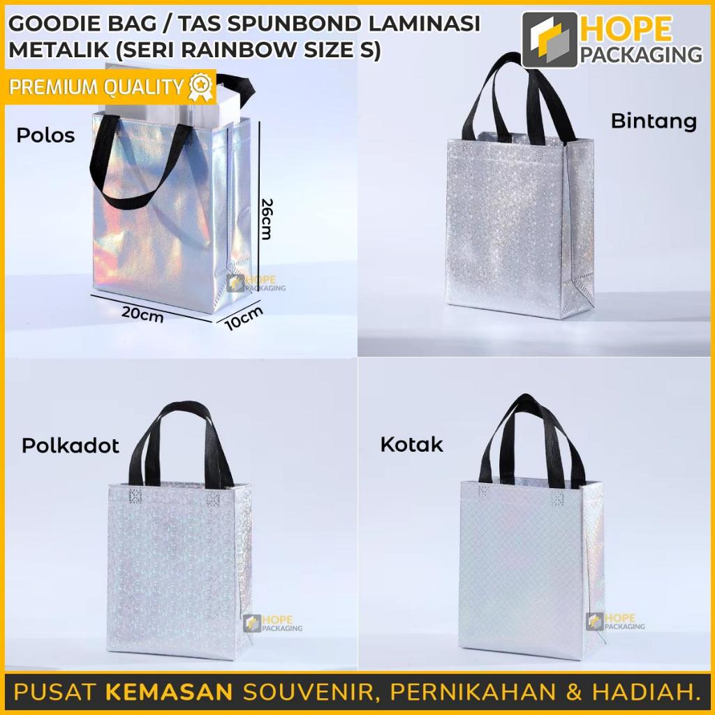 

Tas Shopping Bag Laminasi Metalik Rainbow / Tas Cooler Bag Serbaguna / Tas Souvenir Hampers Hadiah / Tas Travel / Goodie Bag Laminasi / Tas Belanja / Tas Souvenir Snack Ultah / Tas Hampers Hadiah