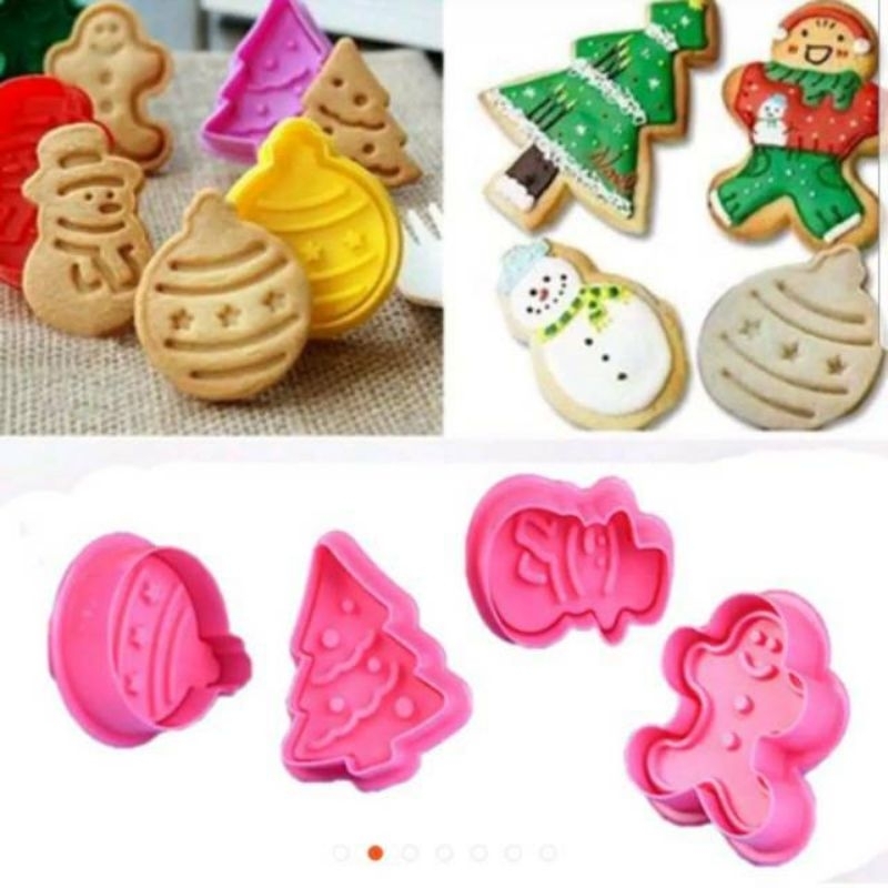 Cetakan Natal Cetakan Coklat Cetakan Bento Plunger Natal Cetakan Kue Christmas Cookies Cutter