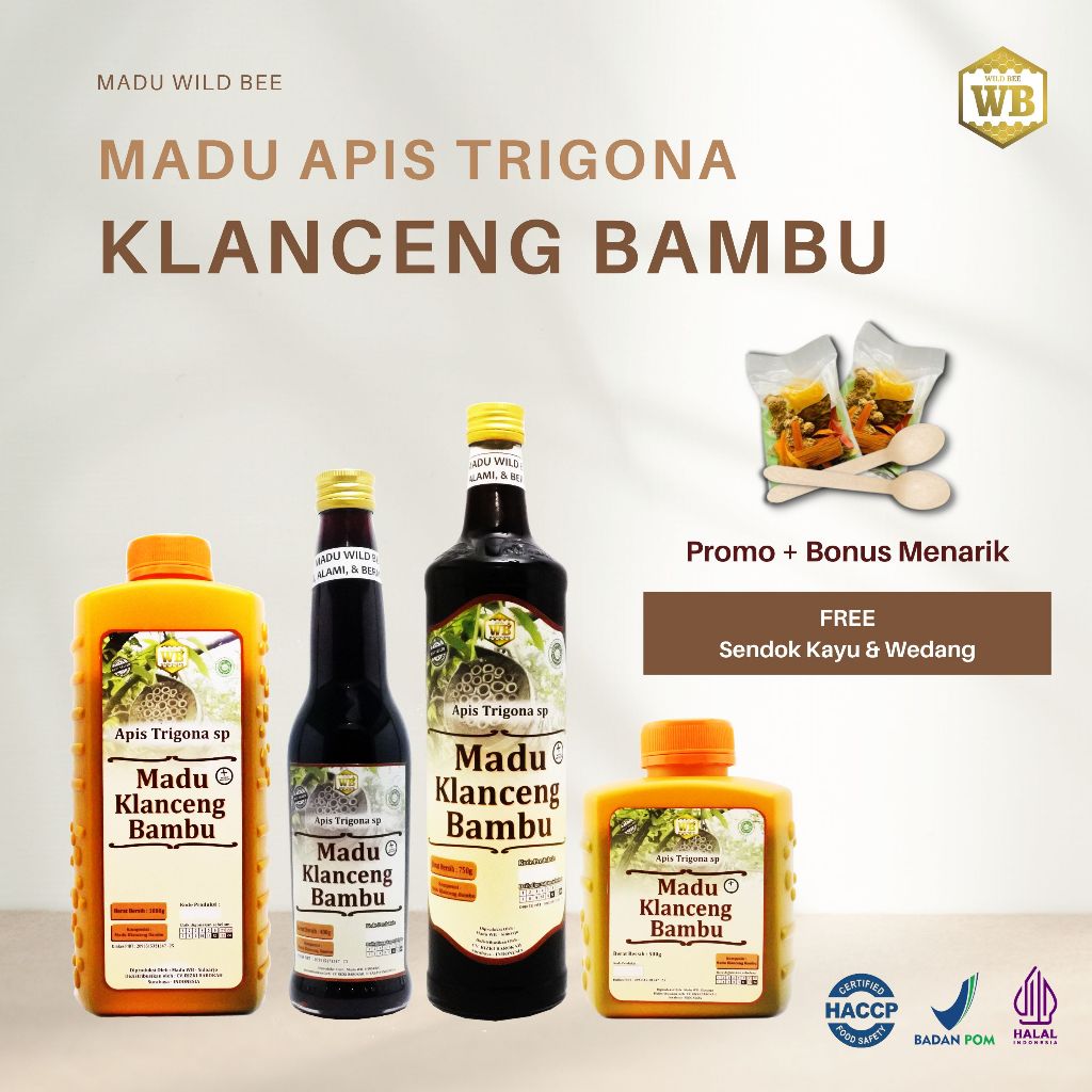

Original 100% - Klanceng Bambu 1kg All Varian Madu Wild Bee - BPOM - Lebah Apis Trigona/Kelulut