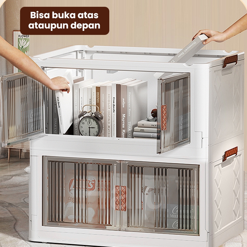 TERLARIS Halu Rak Kabinet Susun Lipat Rak Buku Baju Snack Serbaguna Lemari Plastik Susun Dengan