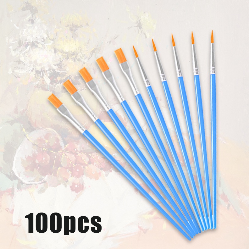 

KODE U9P8 1pcs Kuas Lukis Akrilik Bulu Nilon Cat Air Minyak Set Paintbrush Ujung Pointed Dan Flat Artist Paint Brush