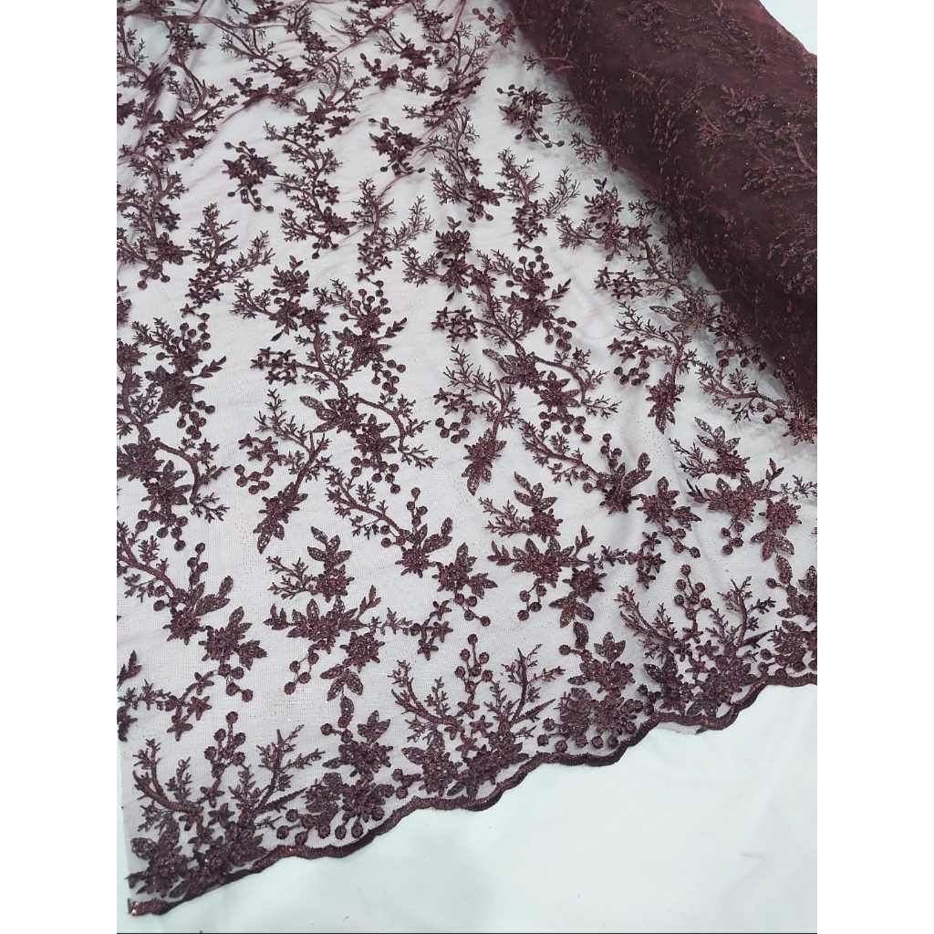 KAIN TILE NEW MOTIF/FULL BORDIR/TILLE BORDIR/BROKAT/BAJU KONDANGAN/KEBAYA TILLE/KEBAYA BROKAT/GLITER