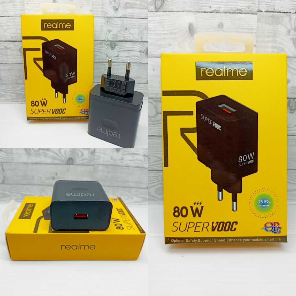 Power Batok Adapter Charger Black REALME 10 Fast Charger 30W/ 80W SUPERVOOC