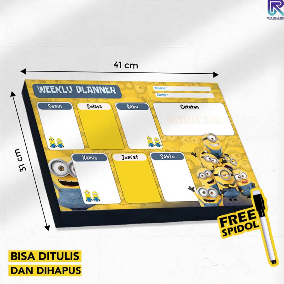 

KODE Y2N7 RHA GALLERY Papan Tulis Kayu Schedule Daily Weekly Anak Eestetik Planner Schedule Board Aesthetic