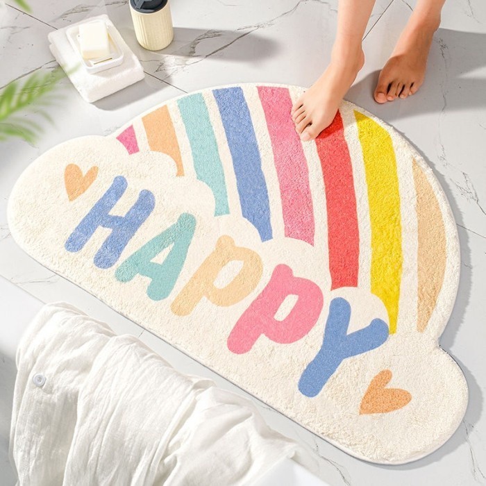 MH -  KESET KAKI KAMAR MANDI KKM08 -RAINBOW MAT - ALAS KAKI KAMAR MANDI