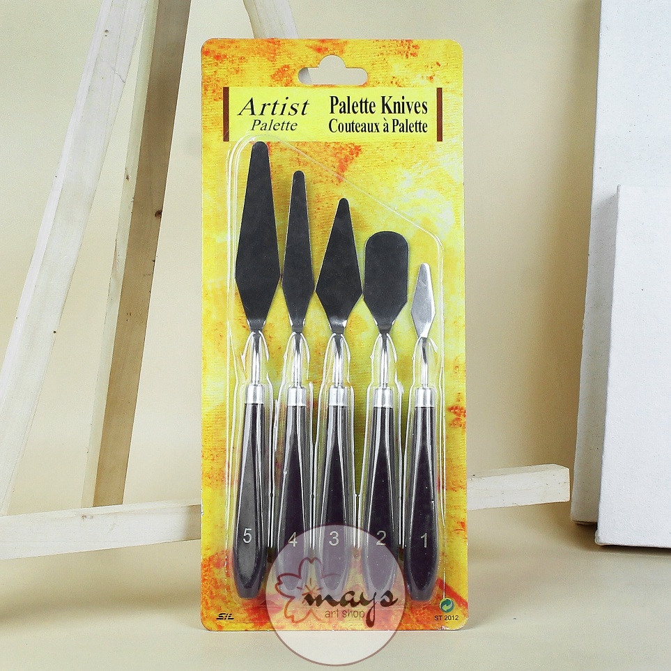 

KODE Q7R6 5 Pcs Painting Knife Set Isi 5 Pisau Palet Lukis Paint Knife Merk Artist Palette VTec
