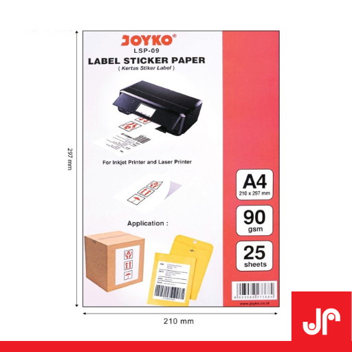 

JOYKO LABEL STICKER PAPER A4 LSP09 LSP-09 25 SHEETS / KERTAS STIKER LABEL LSP-09 25 SHEETS