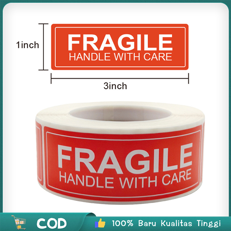 

250pcs Lakban Fragile Fragile Lakban Fragile Merah Jangan Dibanting Stiker Isolasi Fragile Packaging Sticker Label Fragile