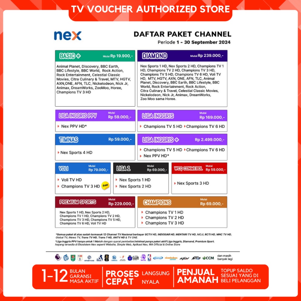 SALEE PROMO Paket Nex Parabola Matrix DIAMOND Liga Indonesia Liga Inggris 3 HARI