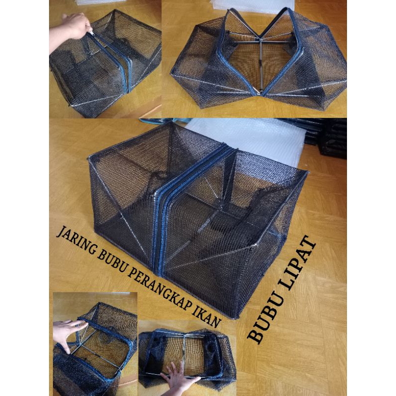 BUBU IKAN LIPAT 40X30X20 JARING PERANGKAP IKAN 2 LUBANG PENANGKAP KEPITING ,LOBSTER,UDANG KECIL,BELU