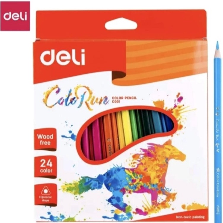 

KODE F4Y4 Deli Pensil WarnaBentuk Segitiga Ergonomis Warna Cerah 24 Warna Cat tidak beracun