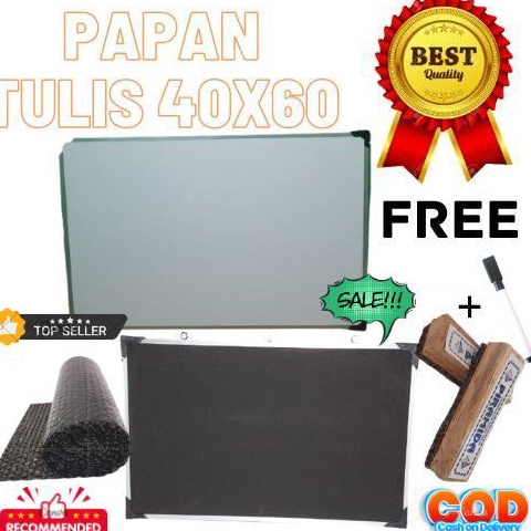 

KODE S1U3 Papan TulisWhiteboard Bolak Balik Spidol dan Kapur Tulis 4x6 Free Spidol Penghapus Dengan Bubble Wrap