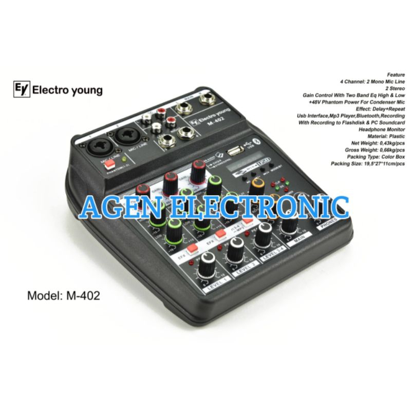 Mixer Electro Young M402 Original Mixer 4 Channel