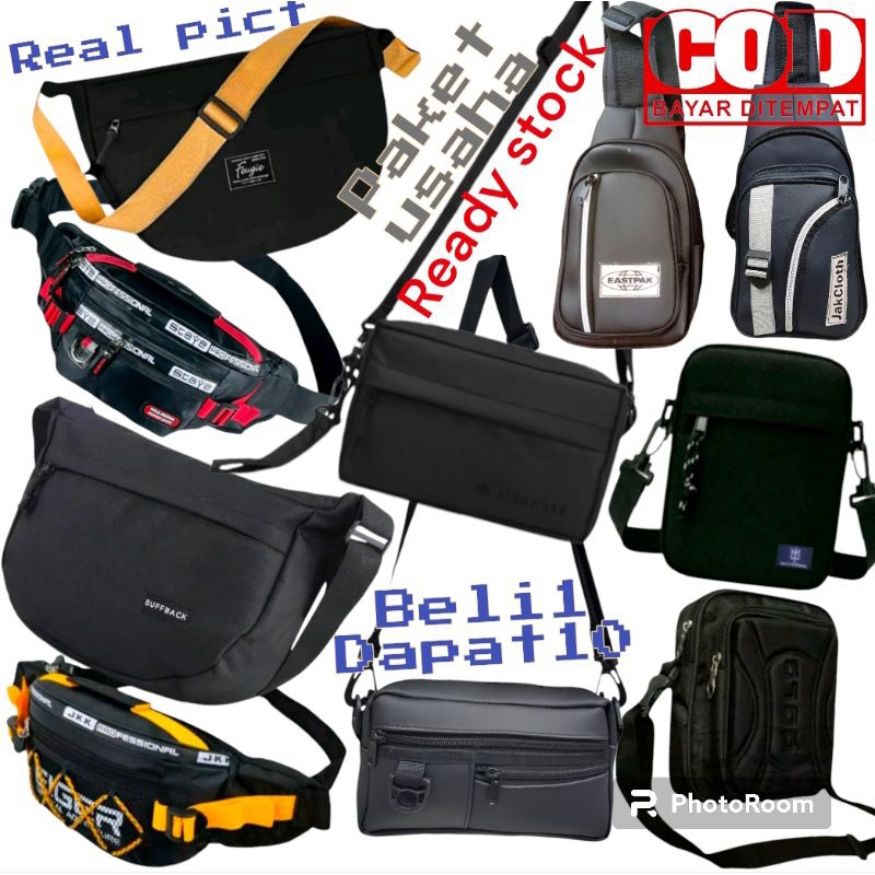 paket usaha 10 In 1 Tas Selempang Tas Waistbag Pria ko l1 seenakl valny