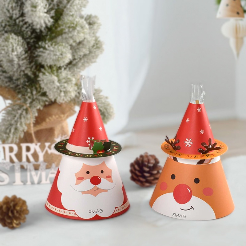 

Box Natal Xmas bentuk Kerucut cake permen gift - Cone Christmas Box