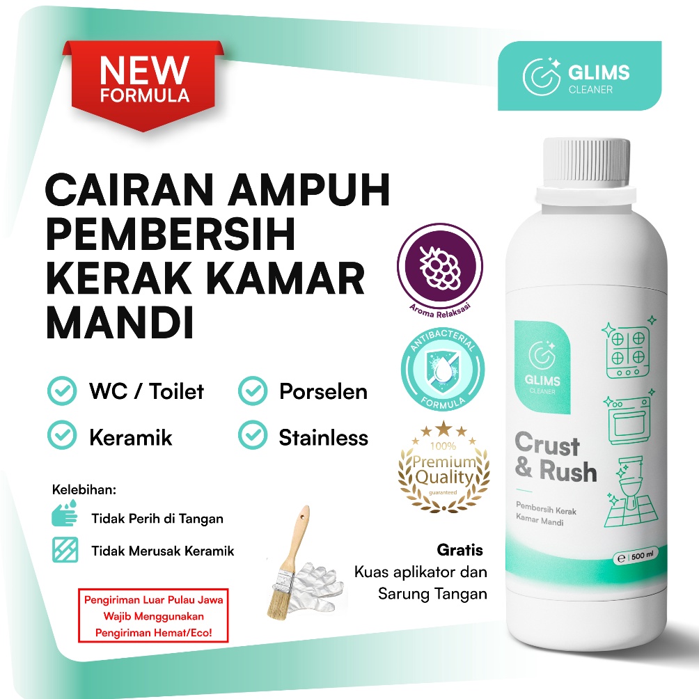 Glims Cleaner Pembersih Kerak Kamar Mandi Keramik Porselen Kloset WC Toilet Stainless KODE N7C3