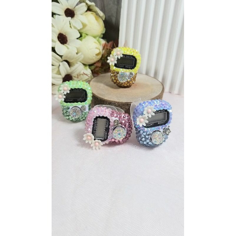 TASBIH SWAROVSKI SAKURA BLINK BLINK, TASBIH DIGITAL CANTIK