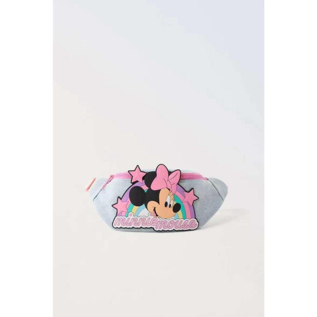 Kids ZR Zara girl canvas minnie mouse waist bag bum bag tas pinggang anak cewek biru ungu pastel kan