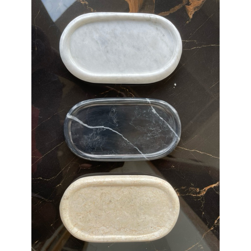 tray oval mini marble marmer