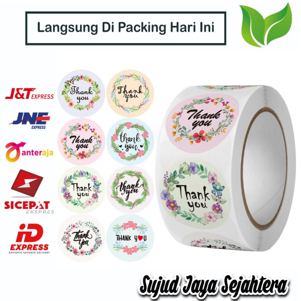 

24. STICKER THANK YOU STICKER TERIMA KASIH (MODEL RANDOM K) 1 ROLL ISI 500 PCS TINGGAL KUPAS DAN TEMPEL