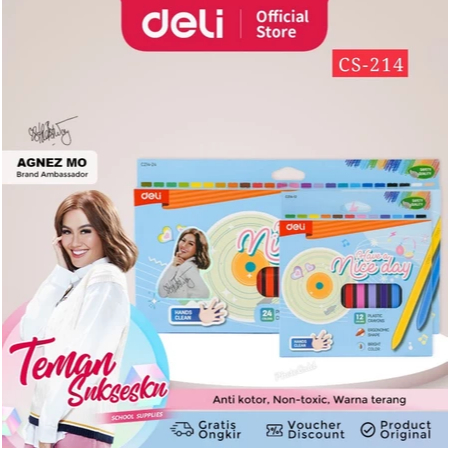 

[DELI X AGNEZ MO] Deli Plastik Crayon/ Krayon Plastik 24 Warna C214