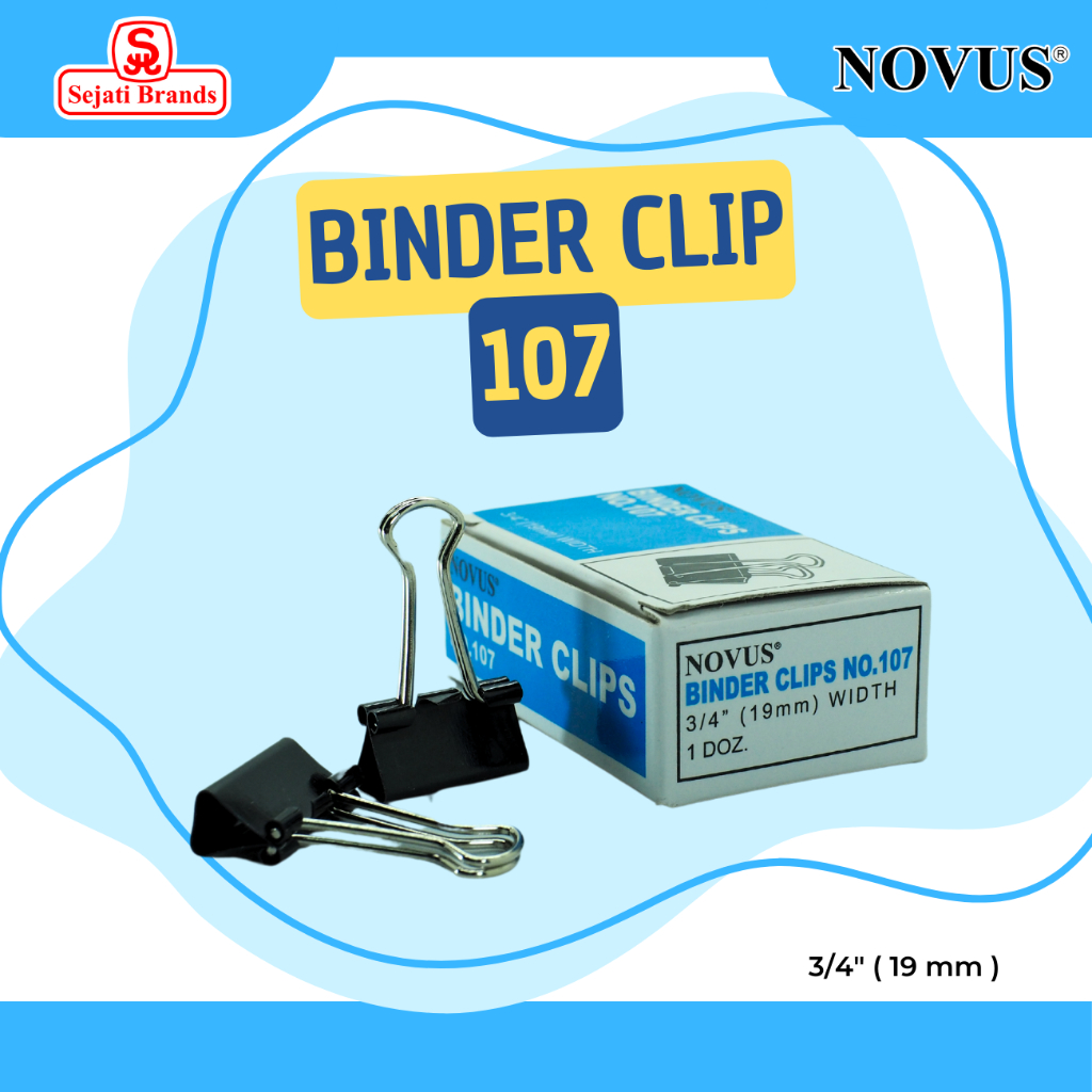 Novus Penjepit Kertas No.107 19mm/ Binder Clip/ Paper Clips 19mm