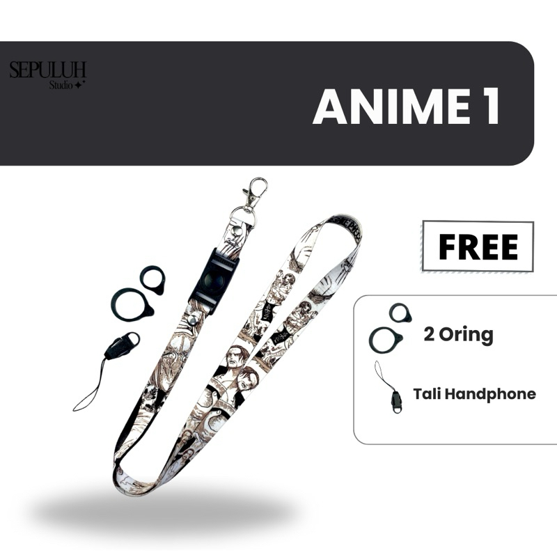 LANYARD HP ANIME 1 PREMIUM | GANTUNGAN HP + TALI & FREE 2 ORING