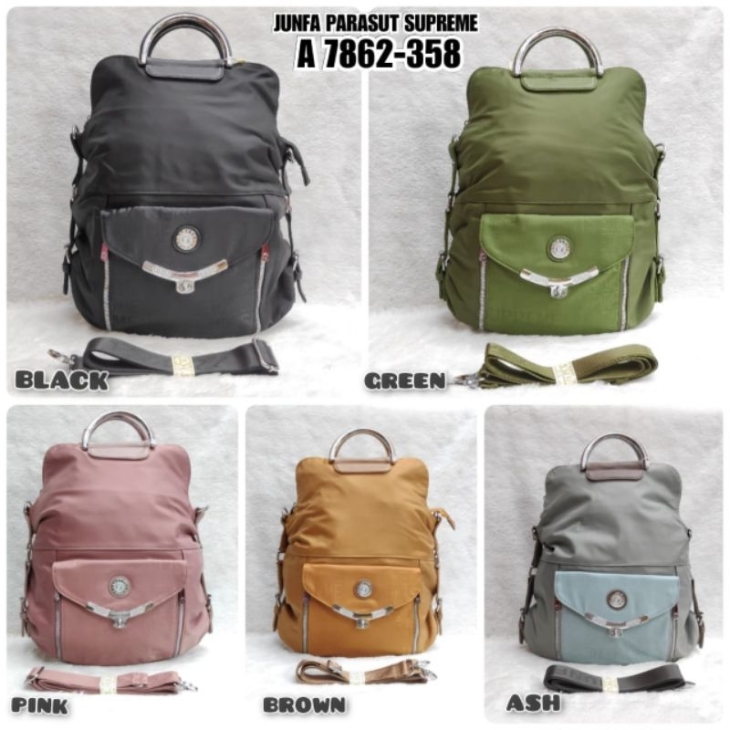 TAS RANSEL JUNFA 7862-358 BAHAN PARASUT TAS LAPTOP WANITA