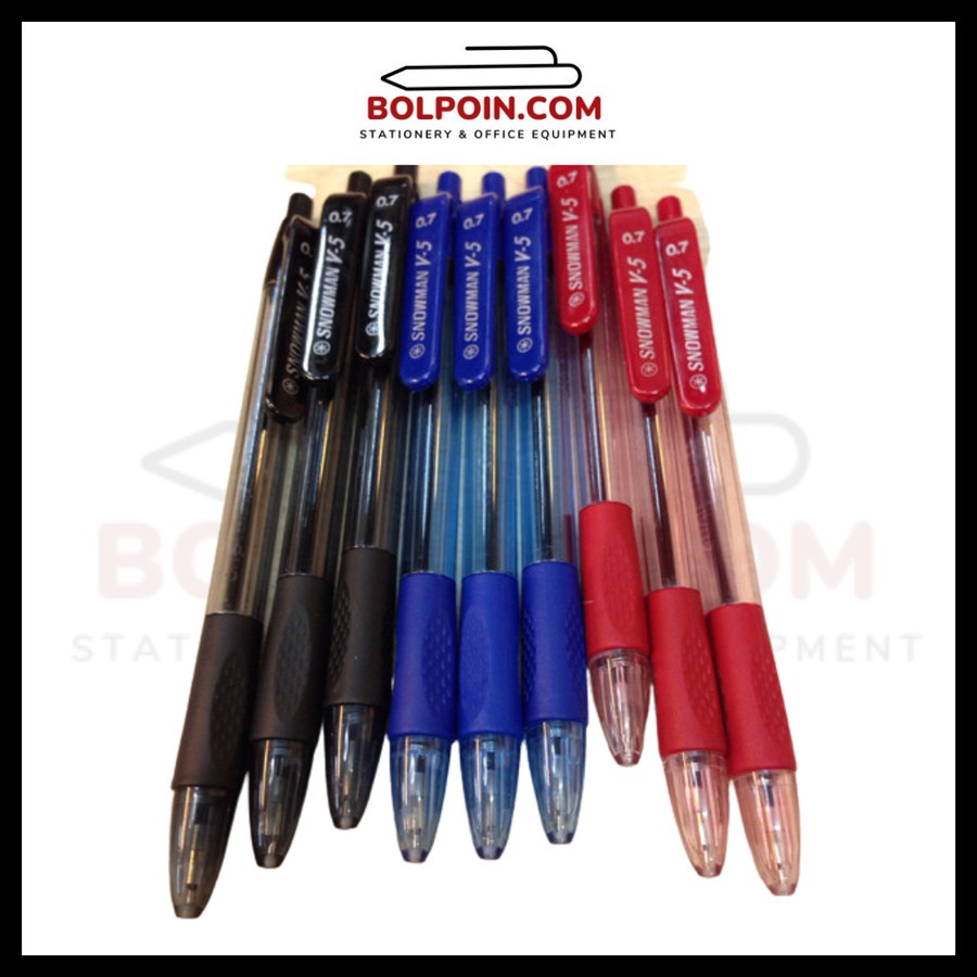 

[ECER] Pulpen Snowman V5 0.7mm Bolpen Semi Gel Ballpoin